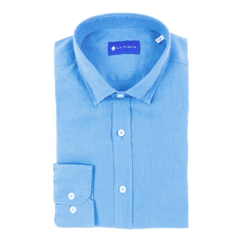 Camisa Sport de Lino (Azul celeste)