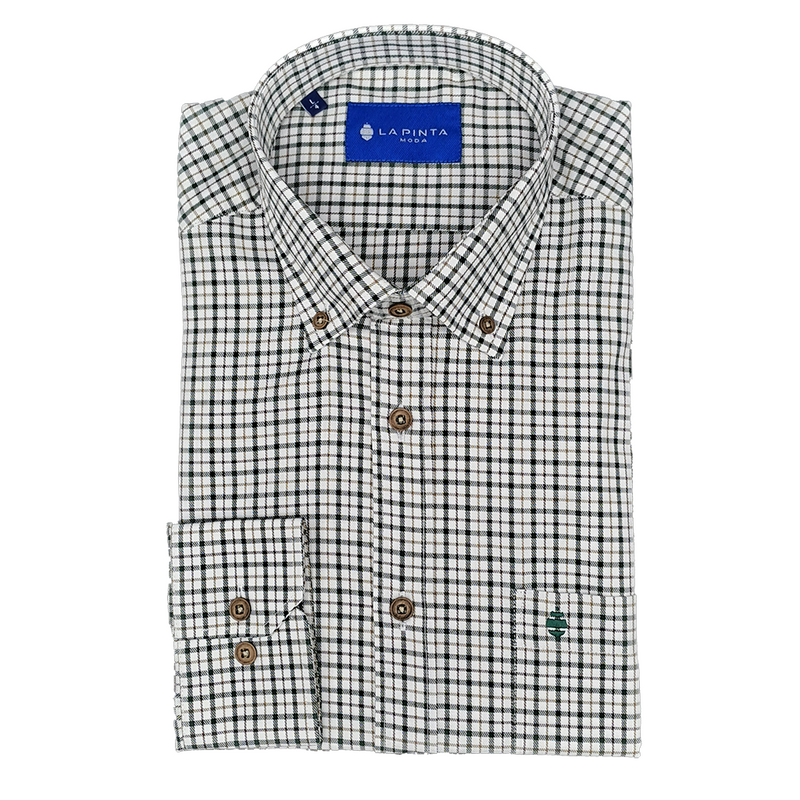 Camisa Cuadro Pequeño (Verde caza)